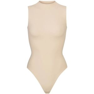 SKIMS Fits Everybody Sleeveless Mock Neck Bodysuit in Sand